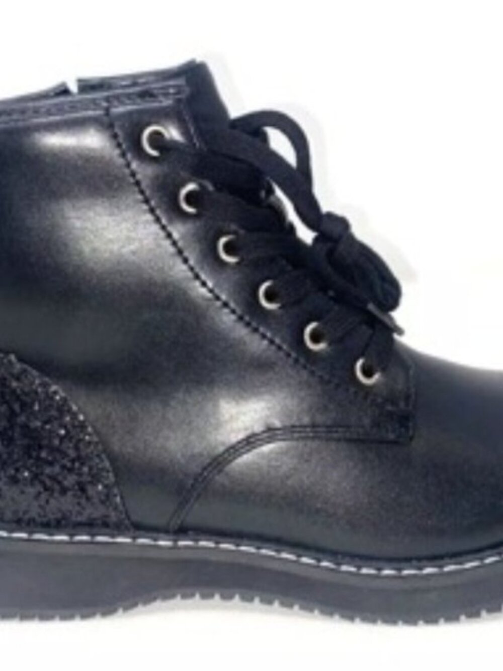 Madden Girl I-MKURT Black Side Zip Sparkle Ankle Boots Size 5